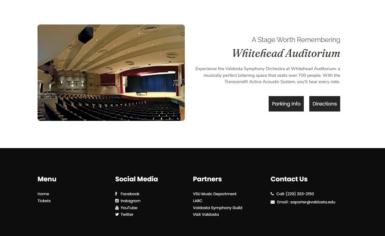 Valdosta Symphony Orchestra Website Screenshot 3